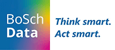 Logo von BoSch Data mit Farbverlauf und dem Slogan „Think smart. Act smart.“