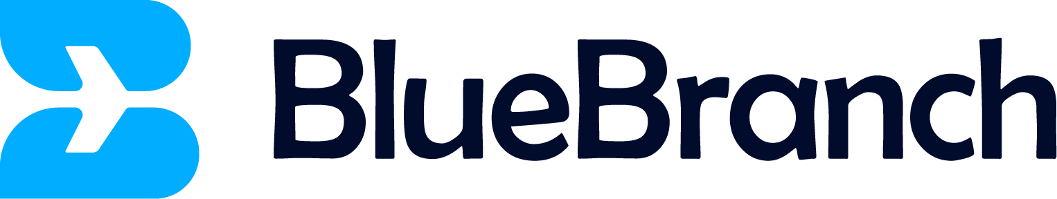 Das BlueBranch-Logo in Blau und Weiß steht für moderne IT Sicherheit und innovative Cyber Security Lösungen.