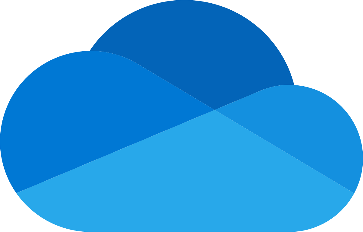 Das OneDrive-Logo zeigt eine stilisierte blaue Wolke, die für Microsofts Cloud-Speicherlösung steht.