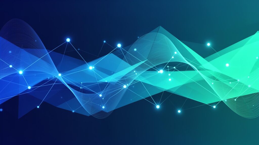 A dynamic, abstract digital wave pattern illustrates the innovative essence of hero-tech in cyber security.