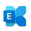 Das Bild zeigt das blaue Exchange Online-Logo, das für IT Sicherheit und Cyber Security steht.