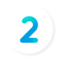 Eine stilisierte Nummer 2 in Blau und Grün auf weißem Hintergrund symbolisiert IT-Sicherheit mit CodeKlar.