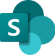 Das SharePoint-Logo in Blau- und Grüntönen symbolisiert IT Sicherheit und Effizienz bei CodeKlar.